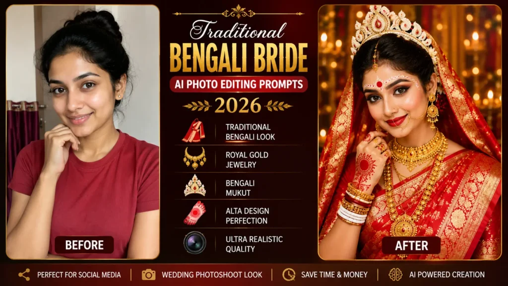 Bengali Bride AI Photo Editing Prompts