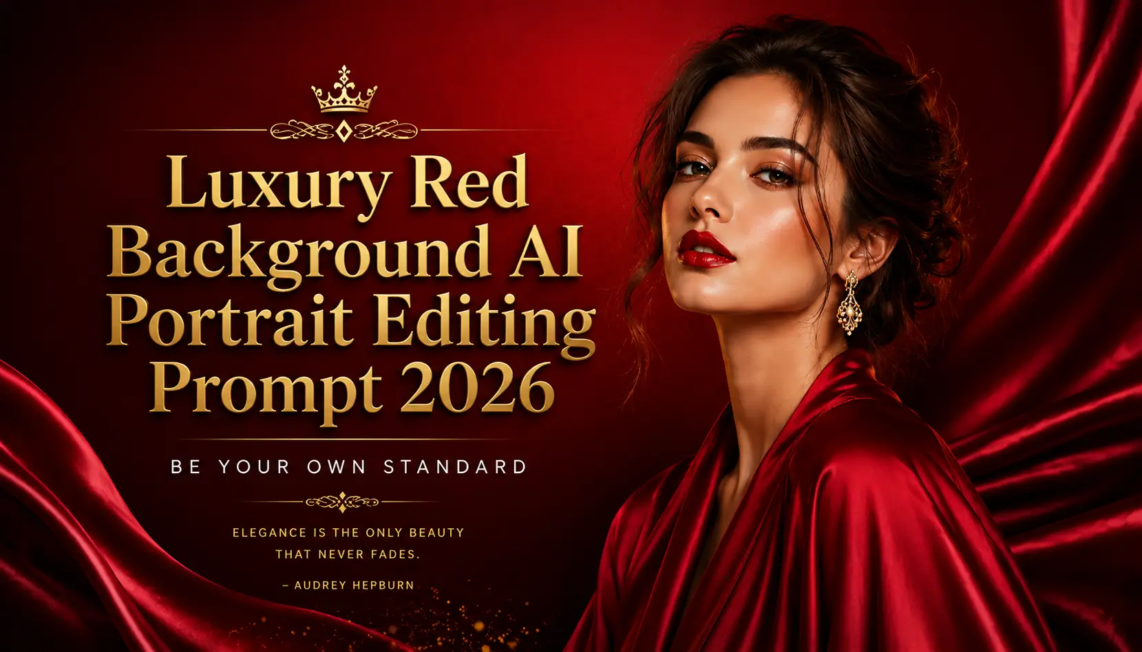 Luxury Red Background AI Portrait Editing Prompt 2026
