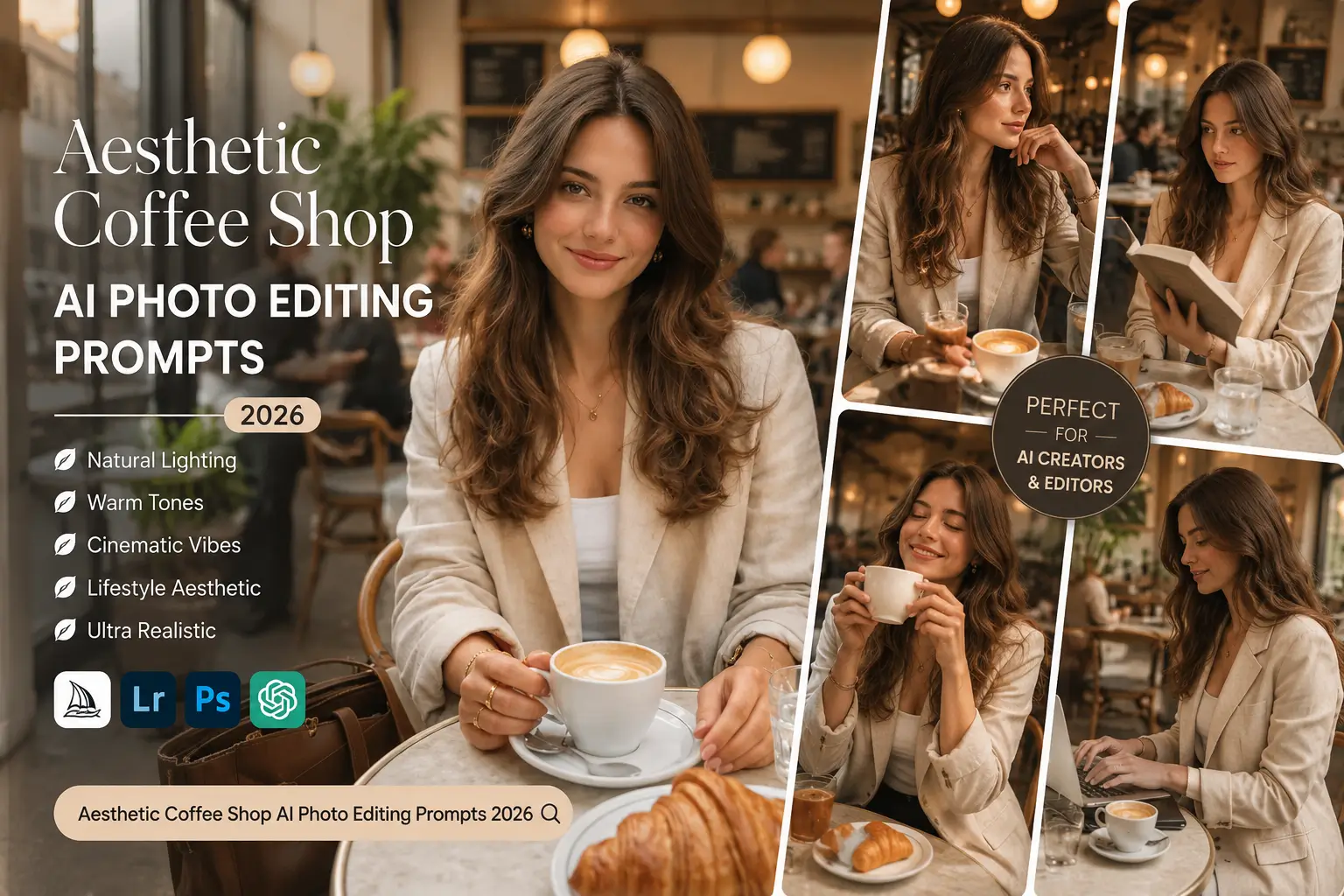 Aesthetic Coffee Shop AI Photo Editing Prompts 2026