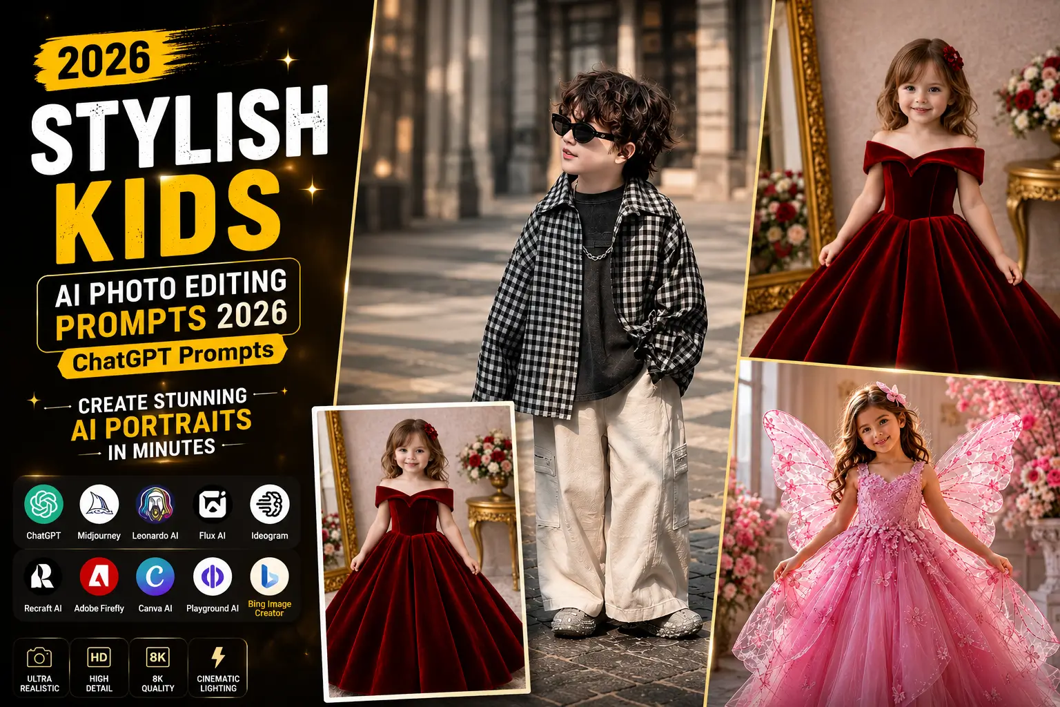 Stylish Kids AI Photo Editing Prompts 2026 | ChatGPT Prompts