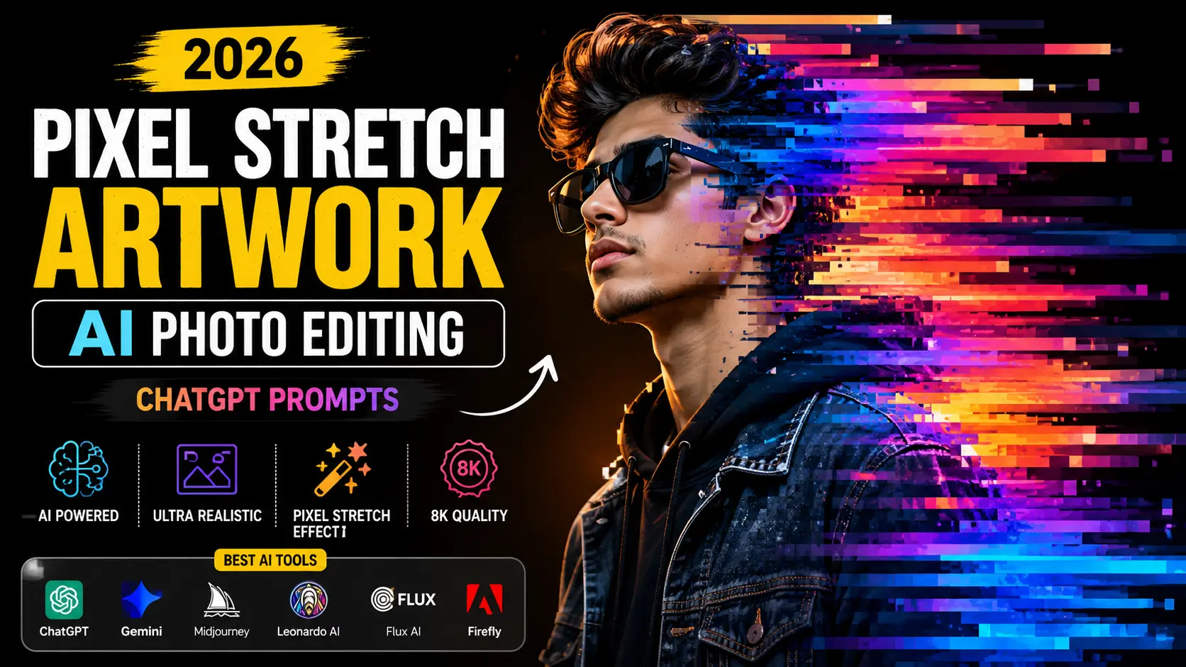 Pixel Stretch Artwork AI Photo Editing ChatGPT Prompts 2026