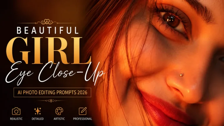 Beautiful Girl Eye Close-Up AI Photo Editing Prompts 2026