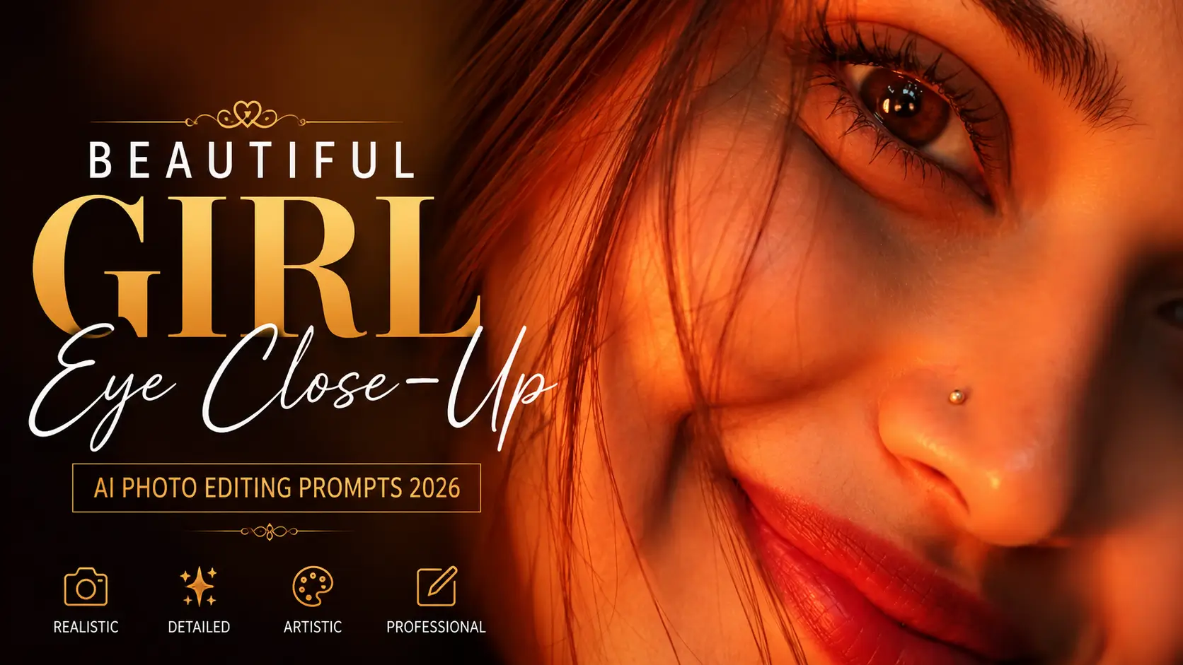 Beautiful Girl Eye Close-Up AI Photo Editing Prompts 2026